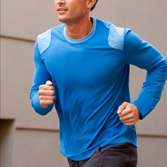 lululemon athletica Other - Lululemon Mens Sprint Long Sleeve Deep Blue / Heathered Deep Blue New with tags